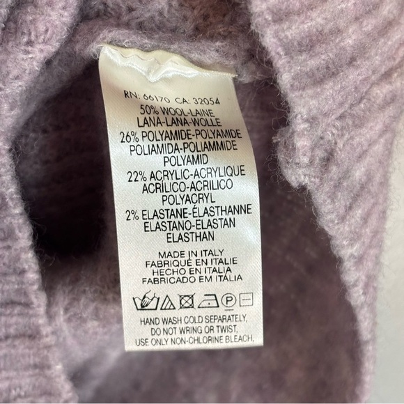 Anthropologie Moth Small Wool Caya Off The Shoulder Ribbed Sweater Made in Italy - Picture 6 of 6